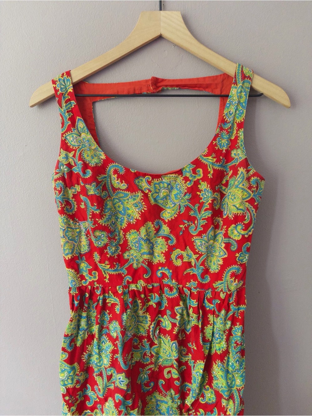 Laz of Salzburg 70s 100% cotton red paisley milkmaid dress